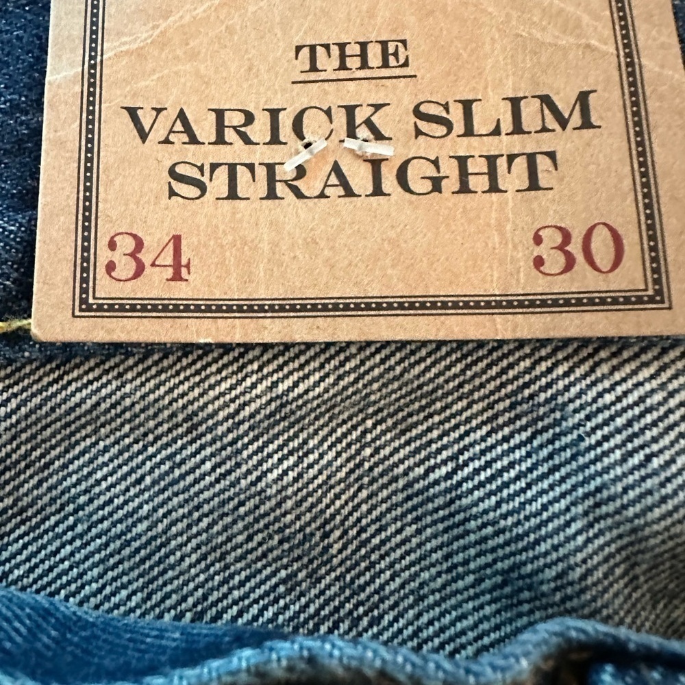 Polo Ralph Lauren Varick Slim Straight Serape Patch Distressed Denim Pants 34 30 - Picture 3 of 10